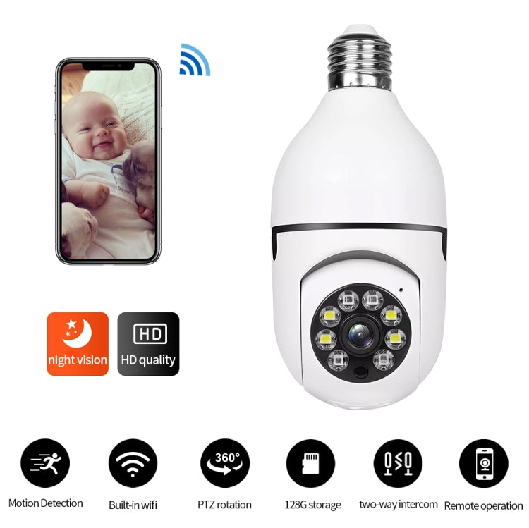 A6 2MP HD Light Bulb WiFi Camera Support Motion Detection/Two-way Audio/Night Vision/TF Card, With 32G Memory Card A6 2MP HD Light Bulb WiFi Camera Support Motion Detection/Two-way Audio/Night Vision/TF Card, With 32G Memory Card